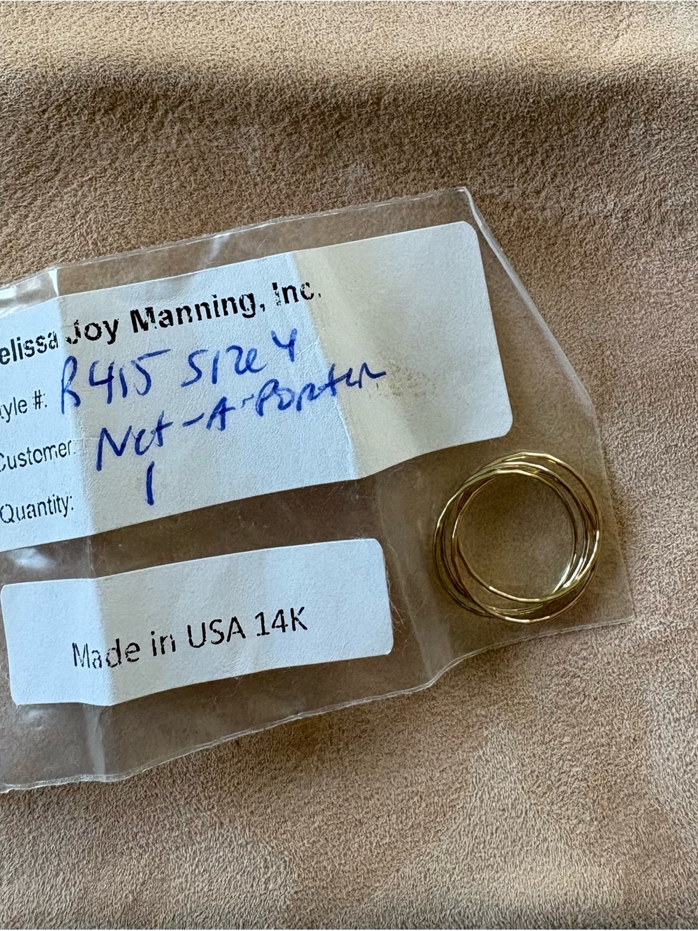 Melissa Joy Manning size 4 14k rolling interlocking ring - Picture 3 of 6